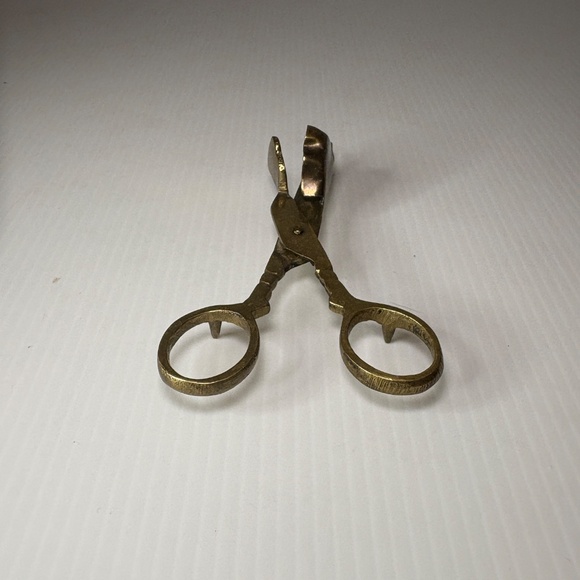 Vintage Brass Candle Snuffer Wick Trimmer Scissors Made in India - Picture 5 of 7
